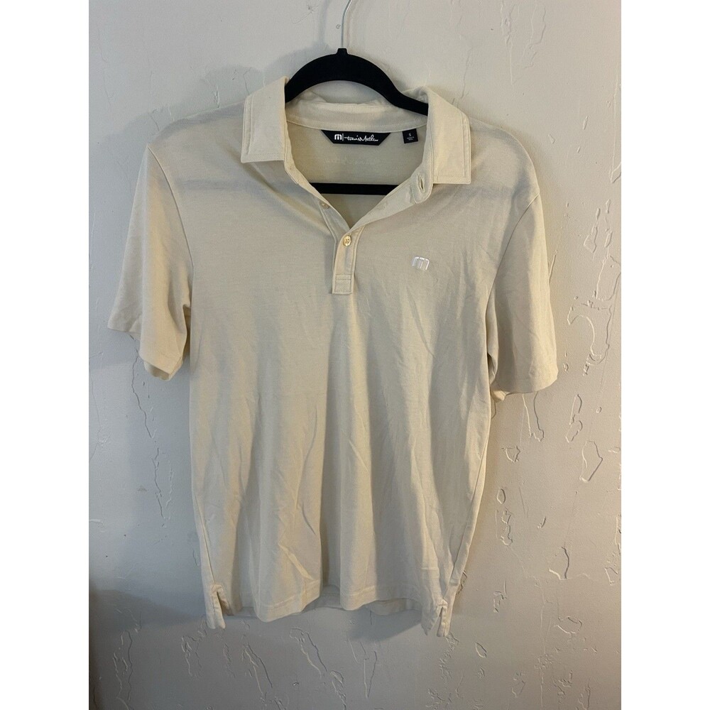 Travis Matthew Polo Shirt Men’s Size Small Light Yellow Short Sleeve Golf Shirt